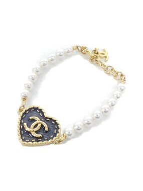 Chanel Abc724 Size 16.5 White Gold Bracelet